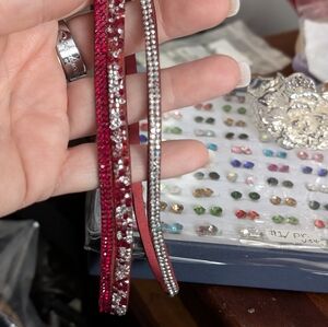 Red and Silver Rhinestone Bracelet